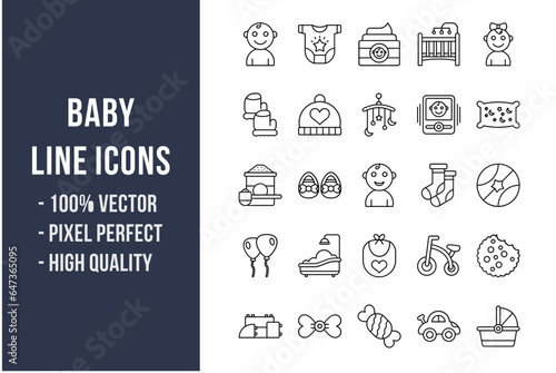 Baby Line Icons
