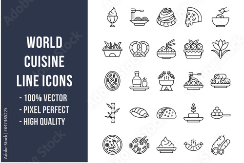 World Cuisine Line Icons