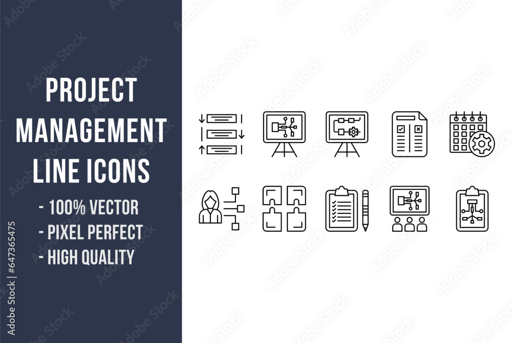 Project Management Line Icons Project Management Line Icons