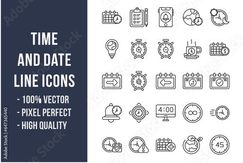 Time and Date Line Icons