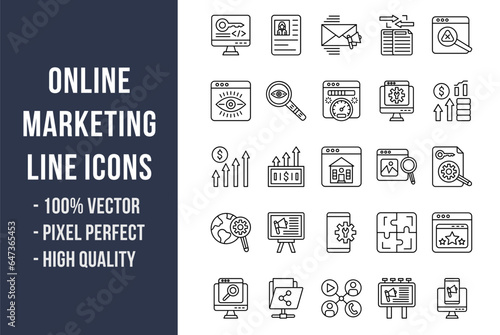 Online Marketing Line Icons