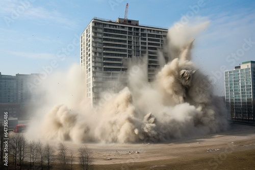 controlled demolition of building. Generative AI