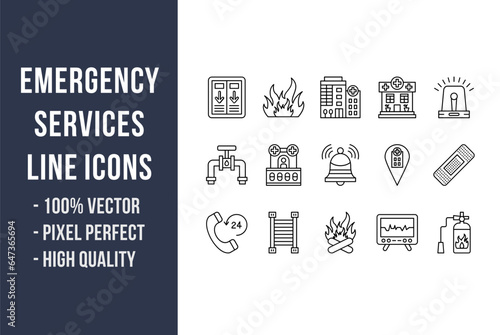 Emergency Services Line Icons