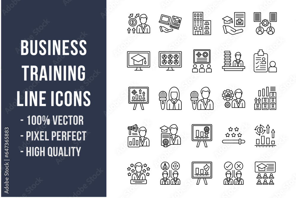 Business Training Line Icons