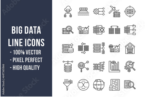 Big Data Line Icons
