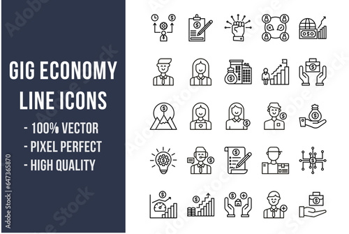 Gig Economy Line Icons