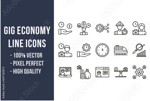 Gig Economy Line Icons