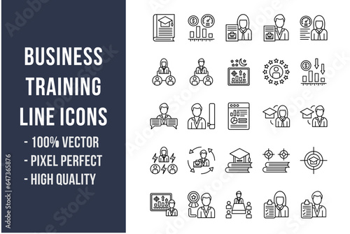 Business Training Line Icons