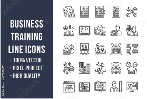 Business Training Line Icons