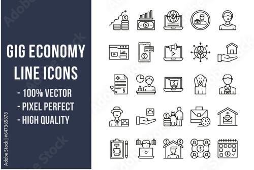 Gig Economy Line Icons