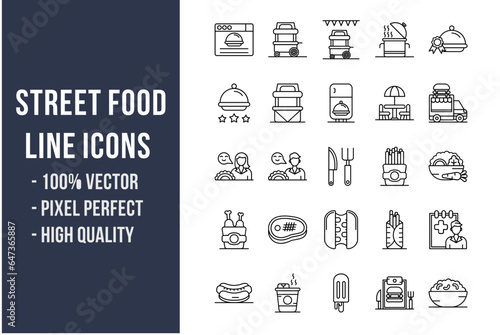 Street Food Line Icons