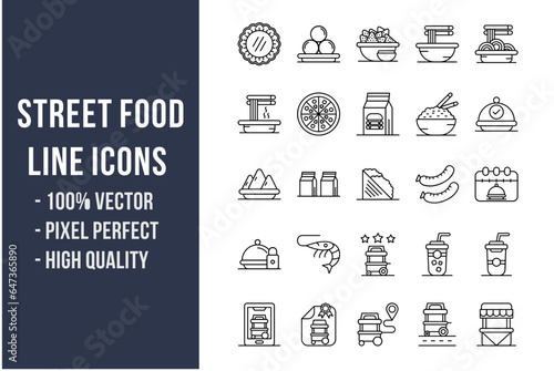 Street Food Line Icons