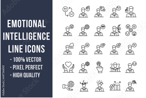 Emotional Intelligence Line Icons