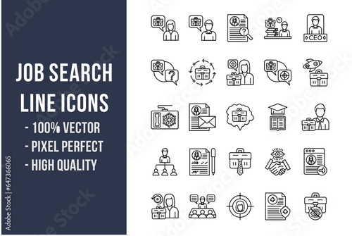 Job Search Line Icons