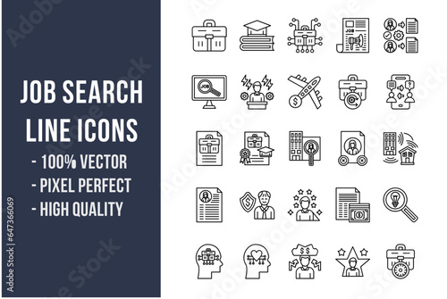 Job Search Line Icons
