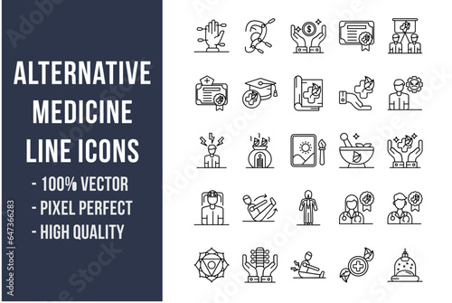Alternative Medicine Line Icons