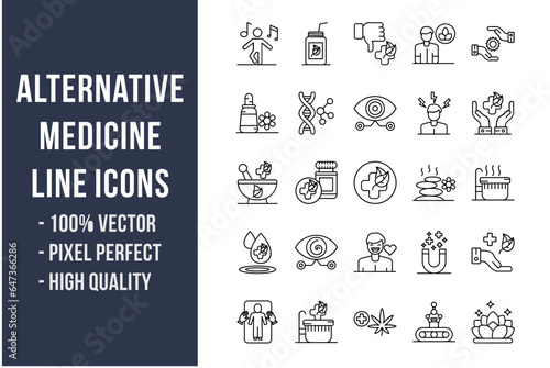 Alternative Medicine Line Icons