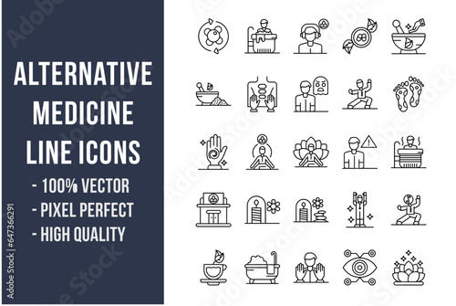 Alternative Medicine Line Icons