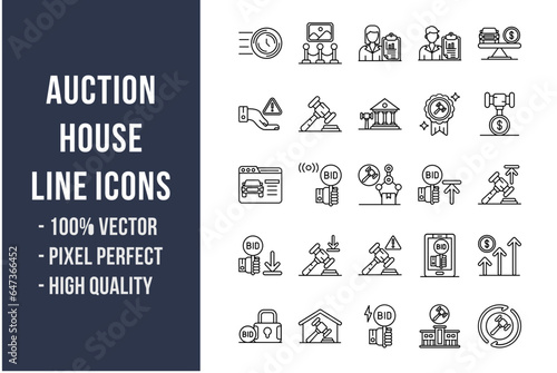 Auction House Line Icons