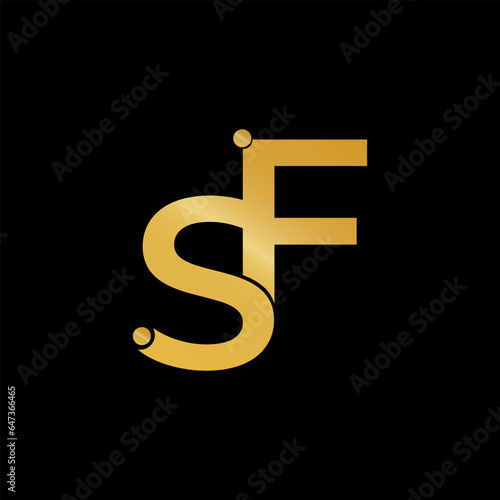 Sf letter vector logo design golden 