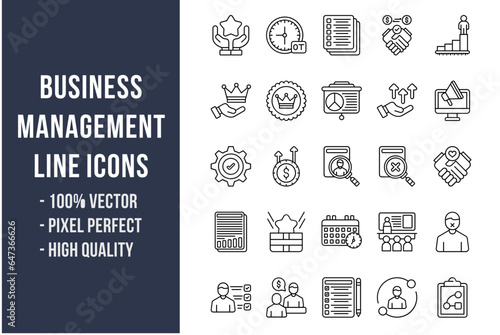 Business Management Line Icons