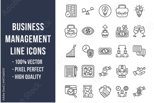 Business Management Line Icons