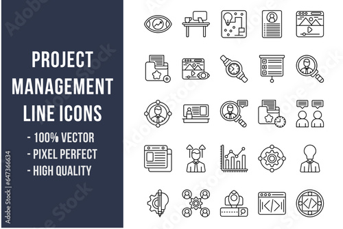 Project Management Line Icons