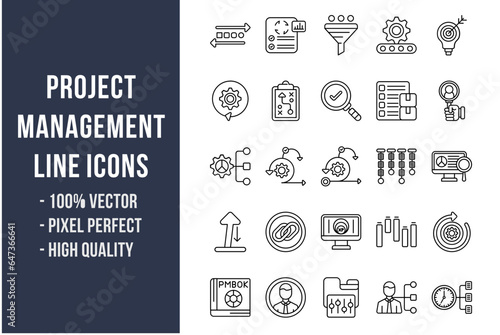 Project Management Line Icons