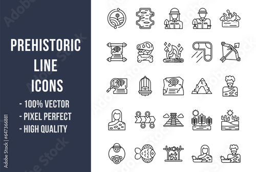 Prehistoric Line Icons