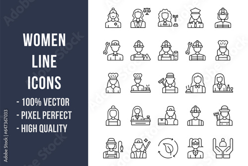 Women Line Icons