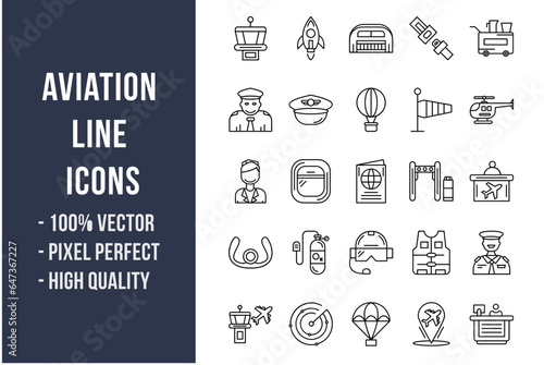 Aviation Line Icons