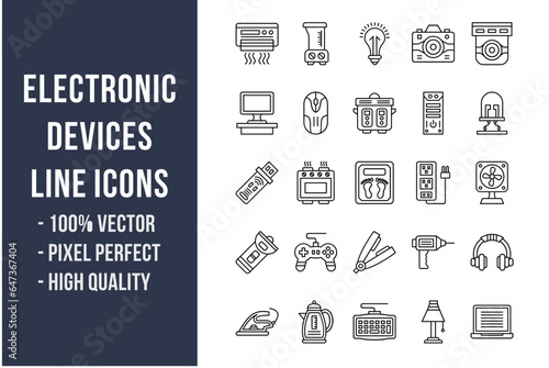 Electronic Devices Line Icons