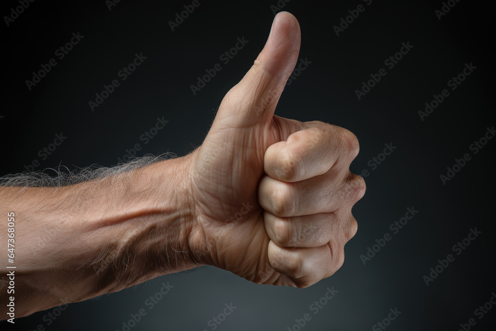 A thumbs-up gesture to express approval or agreement. Generative Ai.