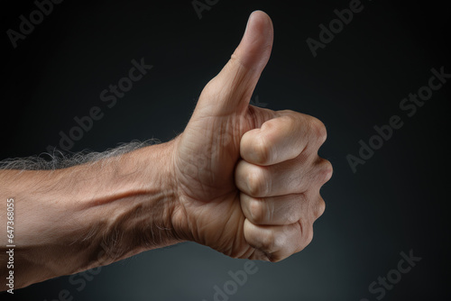 A thumbs-up gesture to express approval or agreement. Generative Ai.