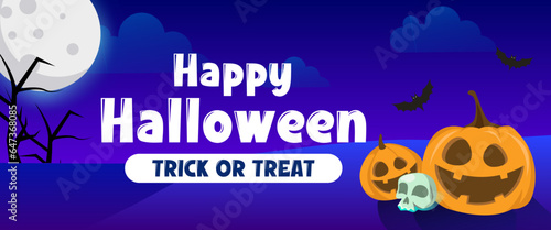 Halloween background with cute vector assets and fun color