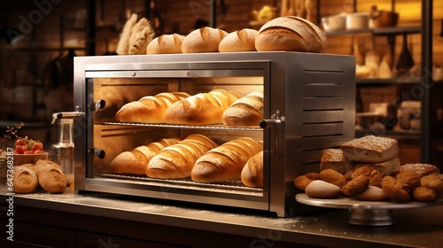 Stainless Steel Convection Oven for Bakery. Generative ai