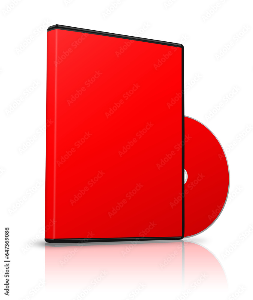 DVD box blank template red for presentation layouts and design. 3D ...