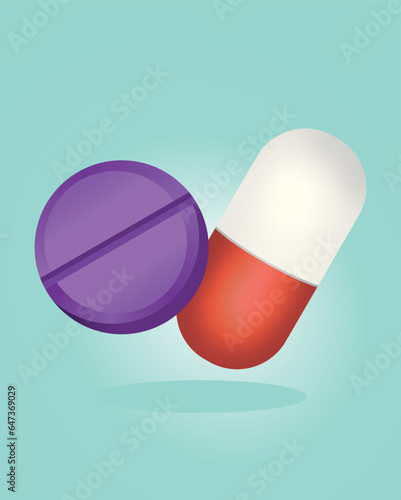 Medicine capsule. medical pills illustration