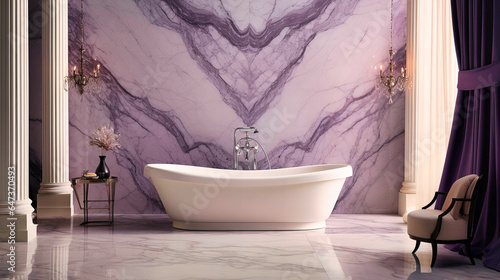 Marble walls with veined patterns