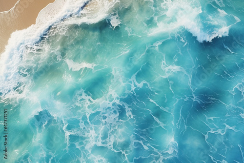 wavy water beach seen from above 3d rendering