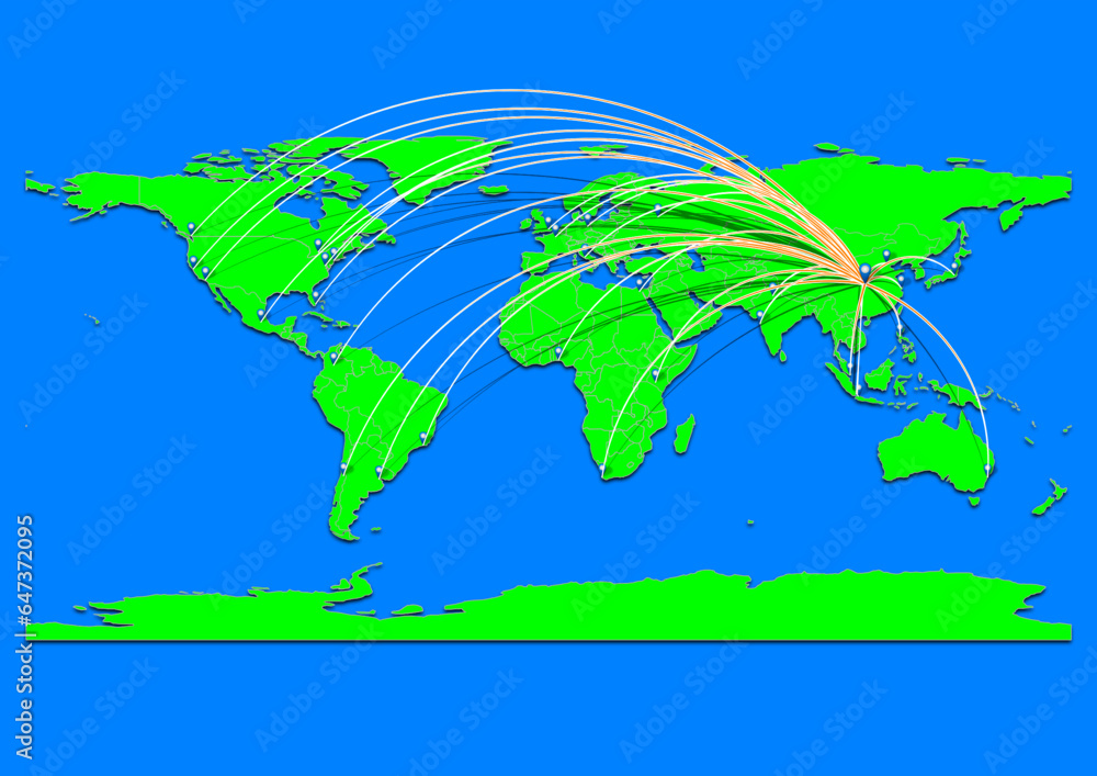 Naklejka premium Ankang, China map - Concept map for Ankang, China on World map. Suitable for export concepts. File is suitable for digital editing and prints of all sizes.