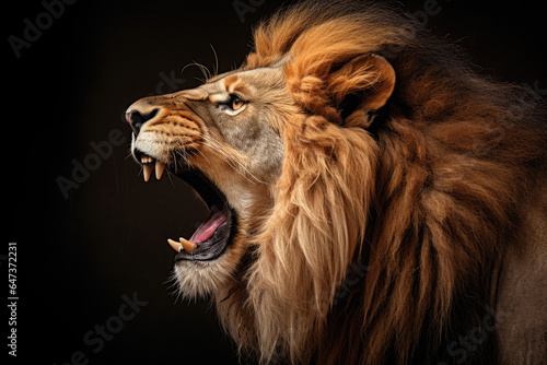 Lion with open mouth