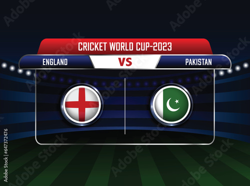England vs Pakistan match concept, ICC Men's Cricket World Cup 2023, stadium background
