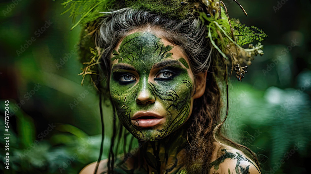 Goddess of Jungle. Generative AI, non-existent person. Goddess of Jungle. Generative AI, non-existent person.