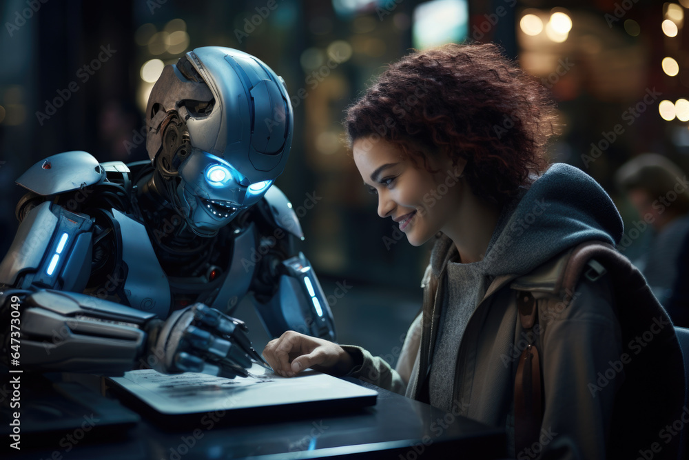 A chatbot engaging in a conversation with a user, showcasing natural language processing. Generative Ai. A chatbot engaging in a conversation with a user, showcasing natural language processing. Generative Ai.