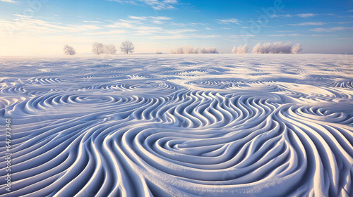 Snow swirls created by a bitter winter wind