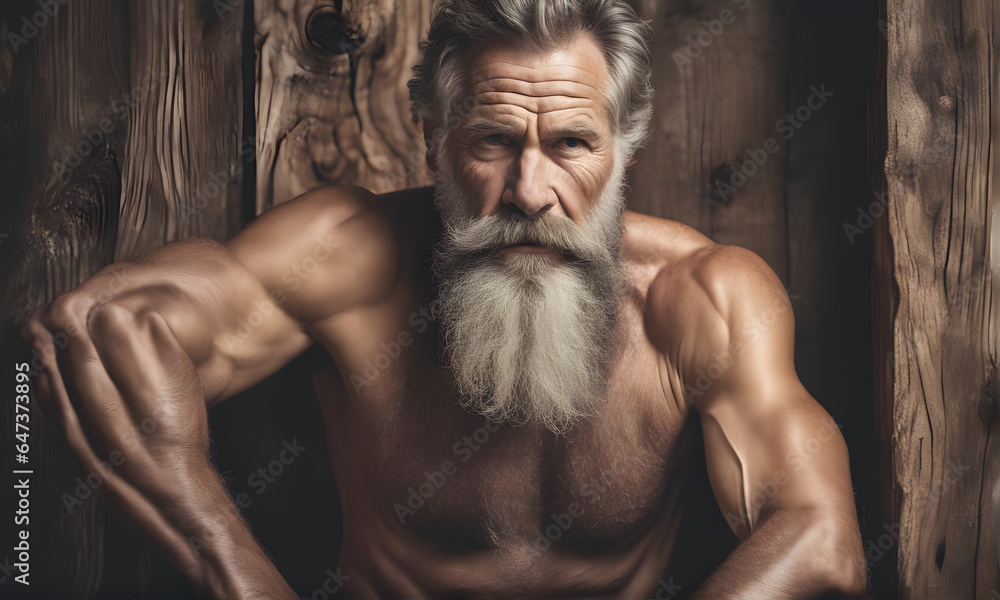A strong man in his 50s posing for a photo, concept of bodybuilding after 40 years, fitness aged man with muscles A strong man in his 50s posing for a photo, concept of bodybuilding after 40 years, fitness aged man with muscles