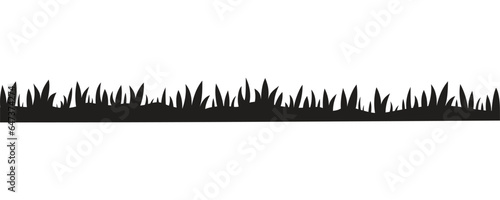 Black grass silhouette on white background vector illustration