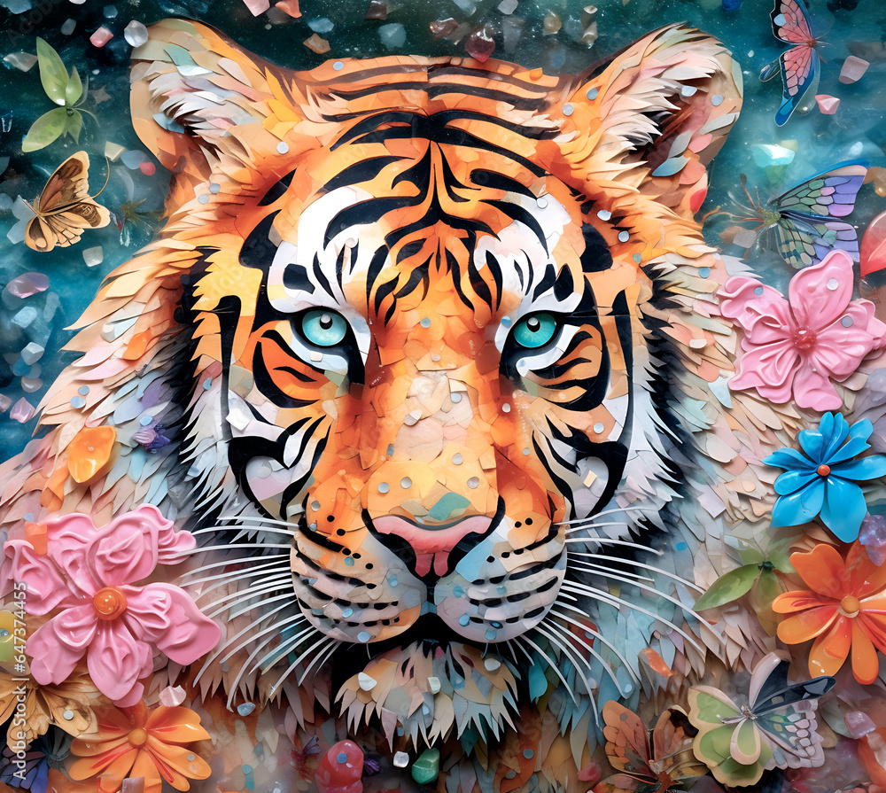 Naklejka premium Enjoy this pet's vibrant, eye-catching, 3d colors.