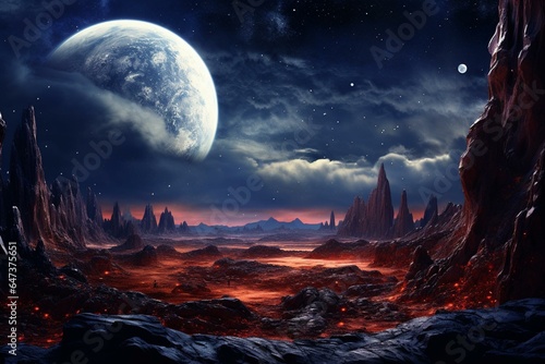 Otherworldly cosmos. Enigmatic scenery. Generative AI © Lumen